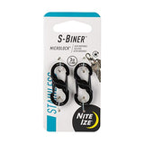 Nite Ize S-Biner Microlock mosquetón en forma de S de acero, paquete de 2 Negro