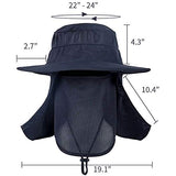 KAMYSEN Protector Gorro Pescador Anti-UV UPF50+,con Solapa,de ala Ancha,Gorra Pesca Solar ala Ancha Transpirable Multiusos con Velo y Mosquitera Protección Cuello Al Aire Libre