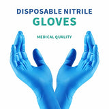 Guantes Desechables De Nitrilo - Libre de Látex - Resistentes - Ideales para medicina - Azules - Cajas con 100 piezas c/u - Talla Mediana