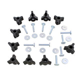 DCT 3 Star Knobs Kit de pomos roscados de 1/4"-20, perno con perilla, perilla de sujeción, perillas y pernos de pista en T 10 unidades