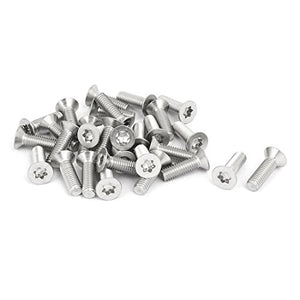 IIVVERR M6x20mm 304 Tornillos de máquina Torx de cabeza plana de acero inoxidable 30pcs (M6x20mm 304 Stainless Steel Flat Head Torx Machine Screws Fastener 30pcs