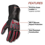 Lincoln K3109 - Guantes de piel para soldar y aparejar, resistentes a los impactos, resistentes a los cortes, varios tamaños disponibles (S - 2XL), Negro, Rojo, Large