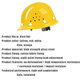 HARDHAT Casco Resistente, Casco FRP: DiseñO De Malla Transpirable, Casco De Seguridad De ConstruccióN con Sistema De SuspensióN Ajustable De 4 Puntos.