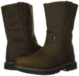 Wolverine Floorhand Botas Wellington impermeables con puntera de acero de 10 pulgadas para hombre, Café Oscuro, 9 US