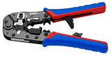 KNIPEX Tools 97 51 13 - Alicates de crimpado para conectores RJ45 Western, rojo/azul, 7-1/2 pulgadas