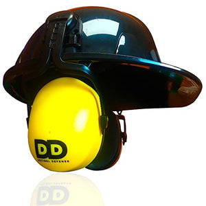 DECIBEL DEFENSE Orejeras ajustables para casco duro, protección auditiva NRR 30dB construcción de protección auditiva, soldadura, fabricación, Amarillo hi-viz, Regular