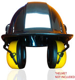 DECIBEL DEFENSE Orejeras ajustables para casco duro, protección auditiva NRR 30dB construcción de protección auditiva, soldadura, fabricación, Amarillo hi-viz, Regular