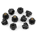 Hardware del gabinete Jig Star Knobs 10pcs M6 * 25 Universal Color negro Plástico Forma redonda Perilla Manija Tornillo de apriete Remoción de perilla Tornillo de sujeción para máquina herramienta