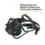 3M Rugged Comfort Quick Latch Half Facepiece Reusable Respirator 6503QL/49492, Large, Gray/Teal