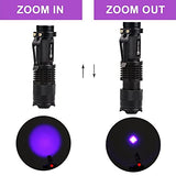 E T EASYTAO Linterna UV 2PCS, lampara led UV, Ultravioleta pequeña mano 395 nm Flashlight con Funcion de Agrandar, Detector de orina para mascotas, perros y gatos (Paquete de 2)