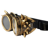 Lelinta Steampunk - Gafas de soldadura góticas para cosplay vintage rústico, 1 par de lentes negras en marco de cobre., AdjusMesa