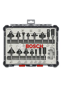 Set de Fresas Mezclado vástago de 1/4" BOSCH, 15pz. BOSCH