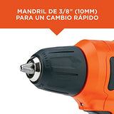 BLACK+DECKER Taladro Atornillador 12V 3/8 Pulgadas Ión de Litio y 12 Accesorios LD12S-B3