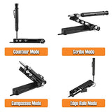 NSHZKSDH Carpenter Versatile Scribing Tool - Herramienta De Dibujo Lineal De Aleación De Aluminio con Lápiz De Orificio Profundo (1 Pieza)