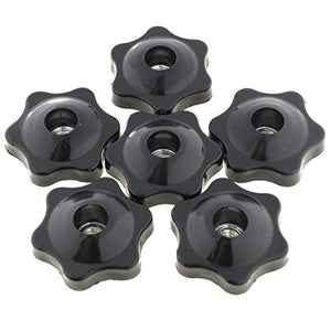 E-outstanding 6-Star Knob 6PCS 1/4 Inch Nylon Hexagon Head Thru Knobs Clamping Knobs Jig Knobs Threaded Knob