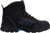 LARNMERN Botas de Punta de Acero a Prueba de pinchazos para Hombres, indestructibles, cómodas, Antideslizantes, antiestáticas, Botas de Trabajo de Seguridad al Aire Libre L91185 (31.0 cm, Azul Negro)