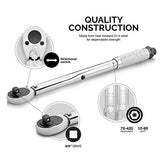 Neiko® 03713A 3/8-Inch-Inch Adjustable Torque Wrench, 10-80 Foot-Pound | Chrome Vanadium Steel