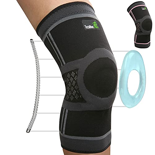 Doufurt Rodillera con estabilizadores laterales para meniscos, desgarro de  rodilla, recuperación de lesiones ACL MCL, soporte de rodilla ajustable