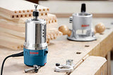 Bosch 1617EVSPK Kit combinado de herramientas de enrutador de madera – Enrutador de inmersión de 2.25 caballos de fuerza y kit de enrutador de base fija con un motor de 12 amperios de velocidad variable