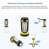 Camping Linterna LED Multifuncional, (2022 Nuevo modelo) Lámpara de trabajo recargable 2200 mAh Banco de Potencia, Plegable, Súper Brillante, prop de Salvamento del Campamento.