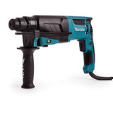 Makita HR2630 Combo Martillo Rotativo SDS Plus con Maletín, V.V.R. 2 Funciones, 0-4.600 Ipm, 800W, 1"