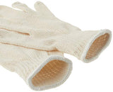 Liberty K4517Q Cotton/Polyester Regular Weight Plain Seamless Knit Glove with Elastic String Knit Wrist, Large, Natural White (Pack of 12)