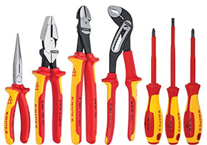 KNIPEX - Juego de 7 alicates y herramientas de destornillador, 1000 V, bolsa de nailon