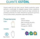 Ambiderm Guante Esteril De Latex Liso Color Blanco Caja con 100 Piezas Talla Mediano