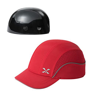 TIHEEN Gorra de béisbol de Seguridad, Ligera, de Seguridad, Resistente, protección para la Cabeza, Transpirable, Gorra de protección para la Cabeza (M18109H-rojo-ala Corta)