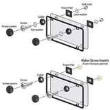 VIGRUE Tornillos antirrobo para placa de matrícula, 10 piezas de acero inoxidable con cabeza de botón Torx, kit de sujeción, placa resistente a la corrosión, tornillos M6 3/4 de seguridad, resistentes a manipulaciones, tornillos para placa de matrícula