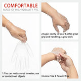 Guantes desechables, sin látex, guantes de vinilo transparente de grado alimenticio para uso médico, hogar, preparación de alimentos, cocina, limpieza, 100 unidades por caja (XL)