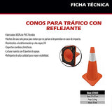 Cono Señalización para Tráfico 70 cm de altura con Reflejante Dogotuls CT3002