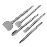 Juego de cinceles de taladro percutor SDS Plus, broca de cincel de martillo giratorio 5PCS, cinceles de punta/ranura/planos, cincel con soporte sds-plus, para pared, concreto, piedra, etc.