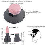 AUTOWT Sombreros de Sol para Mujeres, Mujer Agujero de Cola de Caballo Sombrero Cubo ala Ancha Algodón Sombreros Sol de Verano ala Ancha Protección Solar UV Gorra Ajustable Pesca en la Playa Sombrero