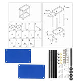 Kit de carro de herramientas, carro de almacenamiento de herramientas de 2 niveles, taller móvil, reparación de garaje, accesorios RC para 1/8 1/10 1/12 1/16 modelo a escala de gran tamaño(Azul)