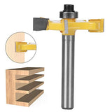 Broca enrutadora de carburo cementado de 4 cuchillas, cortador de limpieza de fondo plano, herramienta de corte para fresado de carpintería(4-Blade T Slot Router Bit 6x1/4)