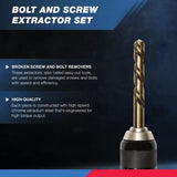 NEIKO 04206A Screw Extractor | 35 Pieces Broken Bolt Remover | Multi Spline and Spiral Extractors | 5/64” to 1/2" | Stripped Screws, Studs, Fittings and Lugs Extraction Set | Left Hand Drill Bits