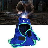 Milageto Gorro de soldadura transpirable, lavable, ligero, a prueba de polvo, resistente, para soldador, protección para el cuello, casco FR, azul L