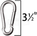 Maky Outdoors - Mosquetones de Servicio Pesado de 3.5” (9cm) 660 LB(300kg) de Capacidad de Peso por Clip. Accesorio de Gancho de Presión de Resorte Fuerte. Acoplamiento Galvanizado, Antioxidante para las Hamacas, Sacos de Boxeo, Sillas, Columpios, Equipos