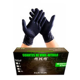 Guantes de Nitrilo - Guantes de Nitrilo Chicos Medianos - Guantes Nitrilo Desechables Negros 4x4 Profesional - Guantes Vinilo - Guantes Uso Profesional Barbero Peluquero Estilista - 100 Piezas (Mediano)