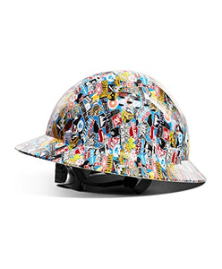 LANON - Sombrero duro de ala completa, aprobado por OSHA, diseño multicolor, casco ventilado de seguridad FRP con suspensión de trinquete ajustable de 4 puntos, clase C