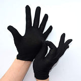 GSHLLO 6 pares de guantes de trabajo de algodón negro para monedas, guantes de inspección de joyería para mujeres y hombres