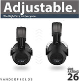 Vanderfields Protección auditiva para disparar – Orejeras portátiles plegables compactas – Paquete de 2, 2 Pack - negro, Talla única