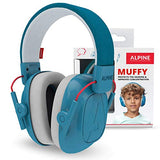 Alpine Muffy Protectores de Oído para Niños - Cascos Antiruido para niños de hasta 16 años - Cascos de Insonorización diseñados niños - Cómoda protección auditiva - banda de sujeción ajustable - Azul