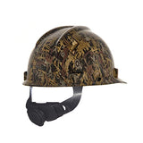 MSA 10204774 Hydro Dip V-Gard Gorra de seguridad con suspensión de trinquete Fas-Trac III | Carcasa de polietileno, correas de corona autoajustables – Tamaño estándar en camuflaje de campo de petróleo