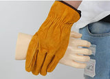 zunruishop Guantes de Trabajo Pulsera Corta, Guantes de la soldadora de Cuero, Guantes Protectores de Aislamiento térmico Duradero. Guantes Protectores