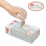 Guantes desechables, sin látex, guantes de vinilo transparente de grado alimenticio para uso médico, hogar, preparación de alimentos, cocina, limpieza, 100 unidades por caja (XL)