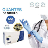 Guantes de Nitrilo [200 piezas, Color Azul] Sin Látex, Sin Polvo, Desechable (Medium)