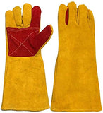 Mini guantes Guantes guantes ignífugos y resistentes al desgaste de alta temperatura guantes de resistencia de aislamiento estrella del fuego de largo Sección Espesar Protección Soldadura amarillo