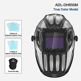 ANDELI Casco de Soldadura Casco de Soldadura Oscurecimiento automático, Máscara de Soldadura de área con claridad óptica Superior 1/1/1/2